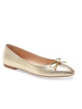 Stuart Weitzman Gabby Flats Gold Platino Ballet Leather size 7 new/no box